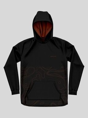 Men's Greater Half  Black Topo Block Hooded Sweatshirt